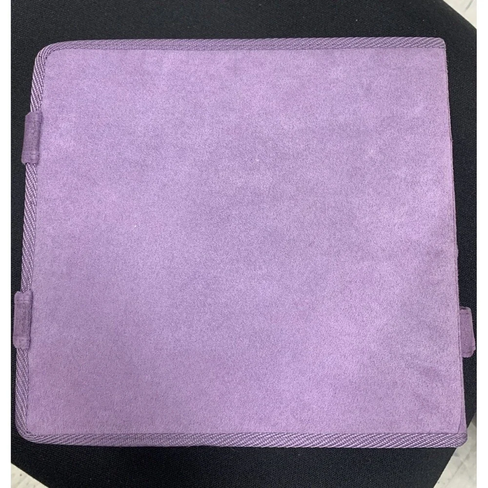 Craft Mates Double Sided Case With 8 Organizers Purple Faux Suede 9.5x9x3